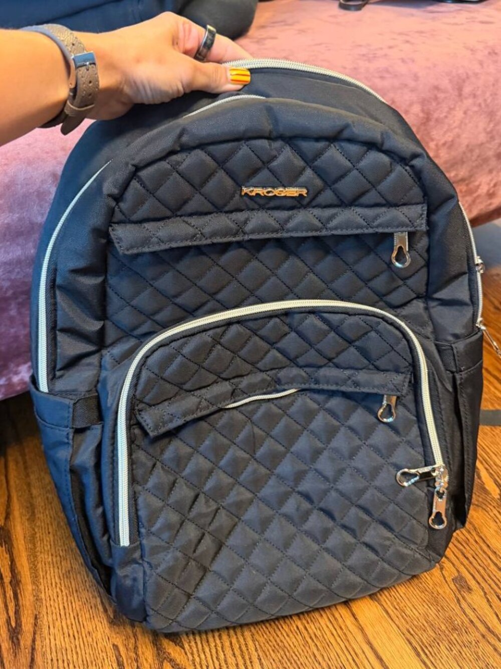 KROSER Black Quilted Travel & Laptop Backpack